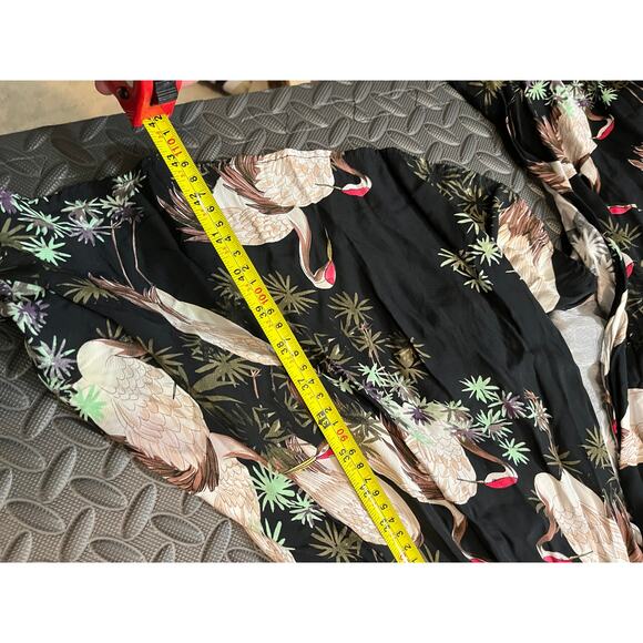 ZARA‎ Woman Women's Kimono Wrap Black Crane Hi Low Dress Blogger Favorite Medium - Picture 11 of 14